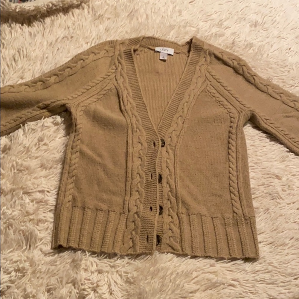 Khaki 3/4 sleeve cardigan